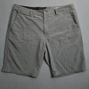 Volcom Men 38 Surf & Turf Gray 2 Way Stretch Flat Front Shorts